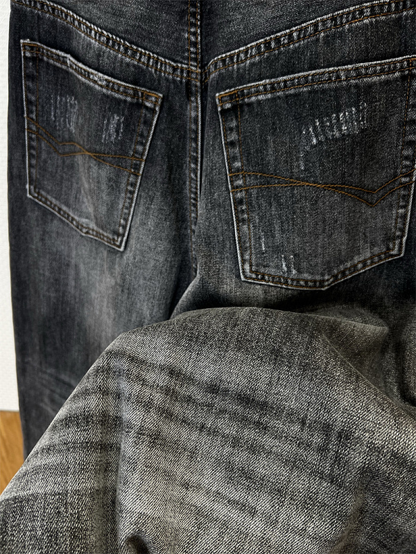 Distressed Flocked Wide-Leg Jeans · 3