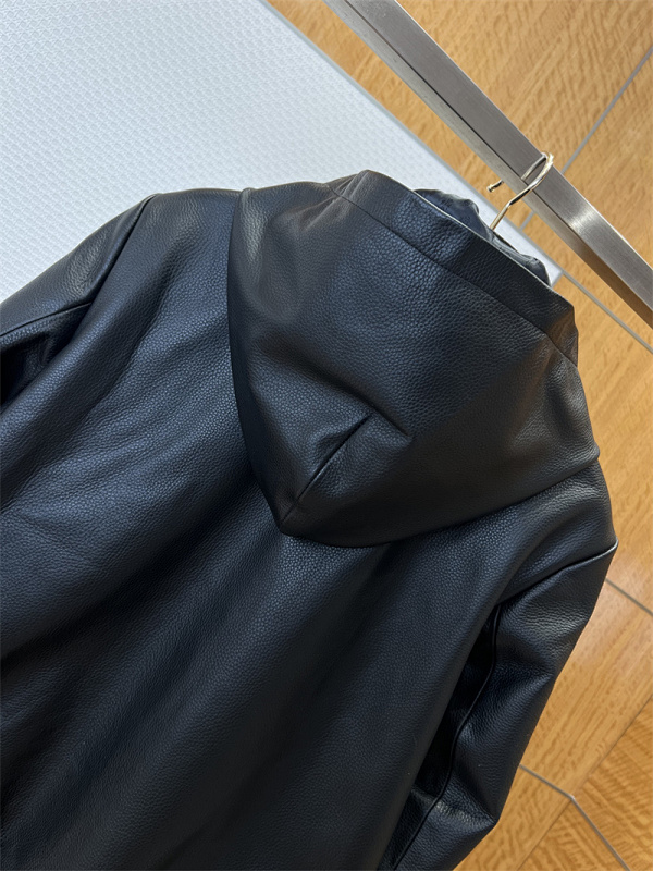 Dark Style Hooded Leather Jacket · 5