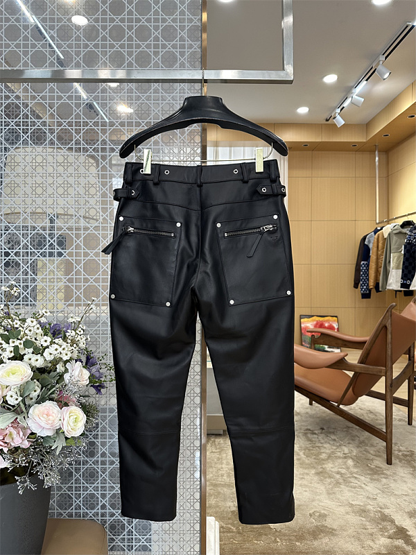 Motorcycle Straight Leather Pants 2