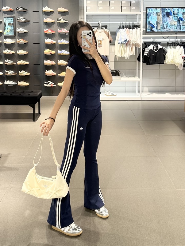Adidas Trefoil Three Stripe Flare Leggings 5