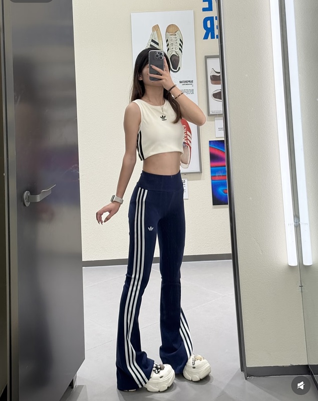 Adidas Trefoil Three Stripe Flare Leggings 8