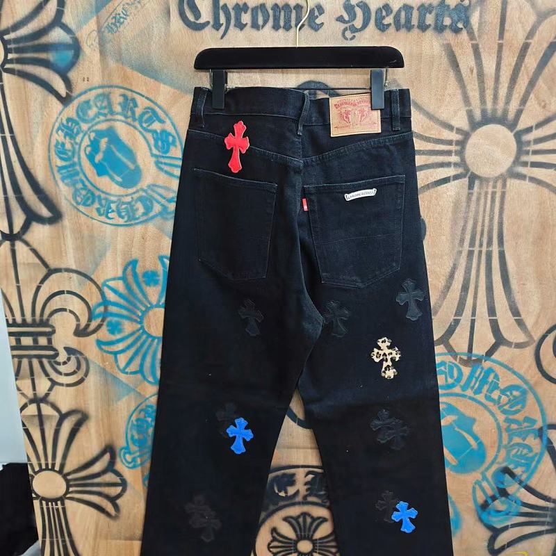 Red Blue Black White Leopard Cross T-Shirt · 2