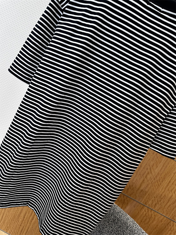 Black & White Striped Short Sleeve T-Shirt · 4
