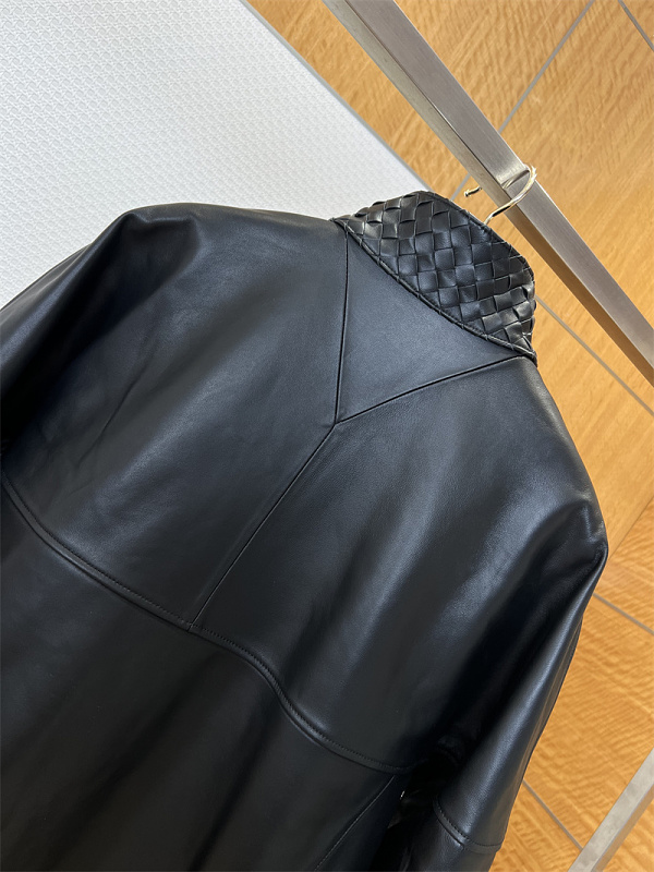 Stand Collar Zip Luxury Leather Jacket · 4