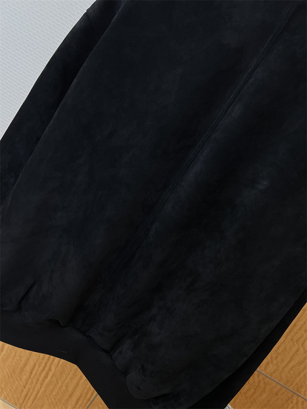 Black Suede Stand Collar Flight Jacket · 3