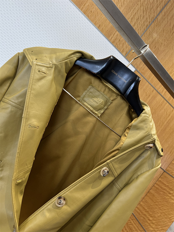 Collar Snap Button Leather Jacket · 6