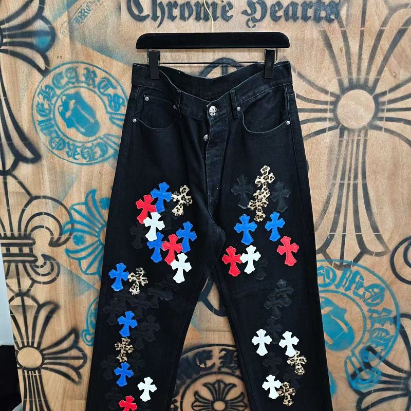Red Blue Black White Leopard Cross T-Shirt · 4