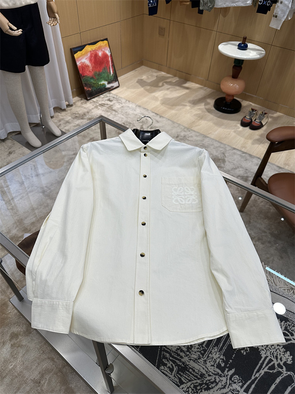 Embroidered Logo Relaxed Long Sleeve Shirt 10