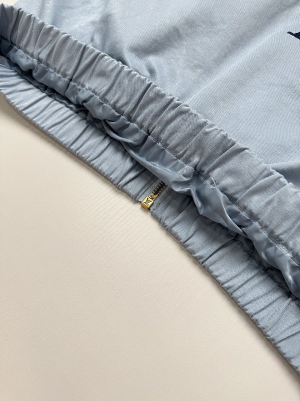 Embroidered Sky Blue Colorblock Collar Jacket · 4