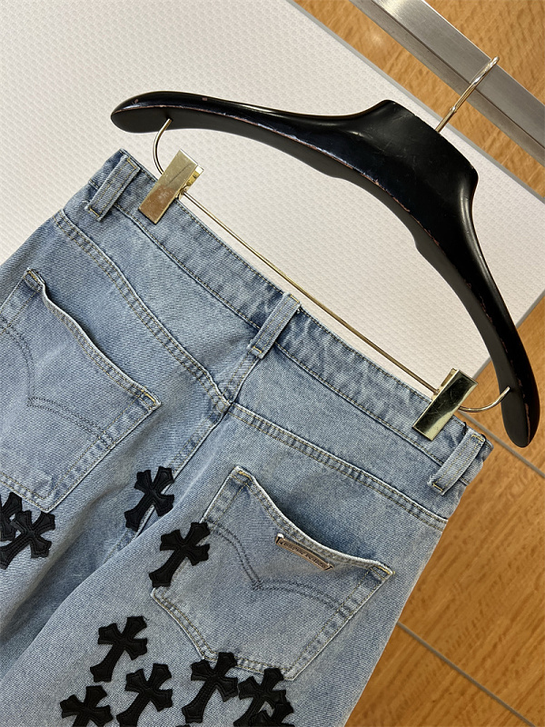 Cross Embroidered Denim Shorts · 5