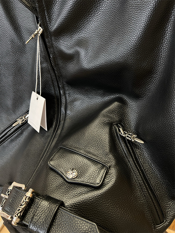 Cross Leather Badge Motorcycle Vest · 5