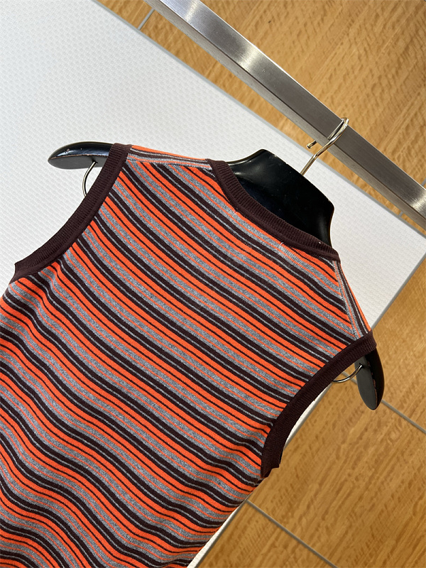 Vintage Stripe V-Neck Knit Vest 5
