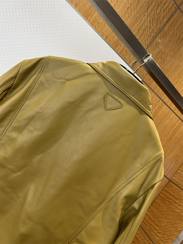 Collar Snap Button Leather Jacket · 5