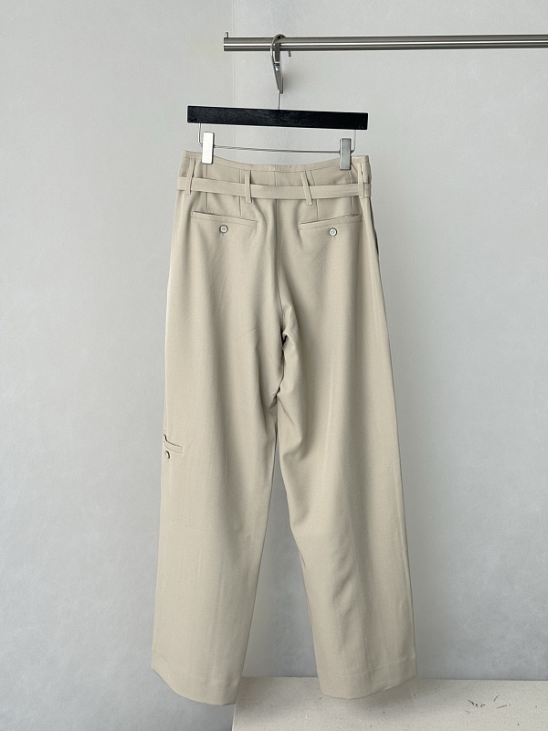 Metal Buckle Belt Wide Leg Trousers 12