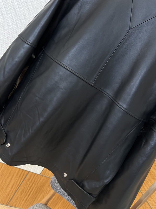 Stand Collar Zip Luxury Leather Jacket · 3