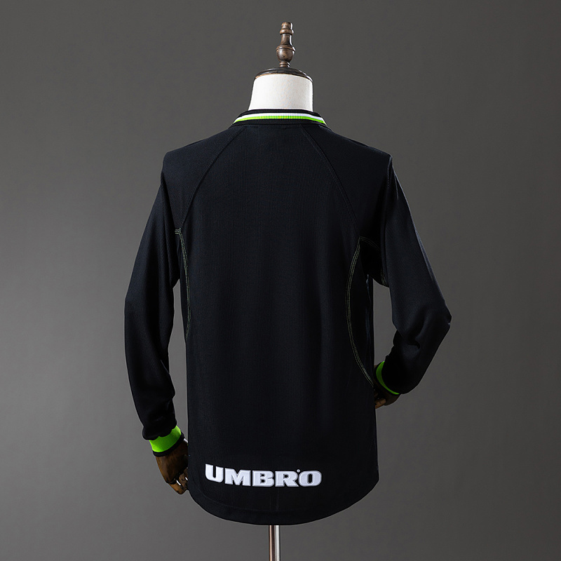 wanban-M-U 98/99 2nd Away Champions League Edition Long Sleeve Retro Jersey · 2