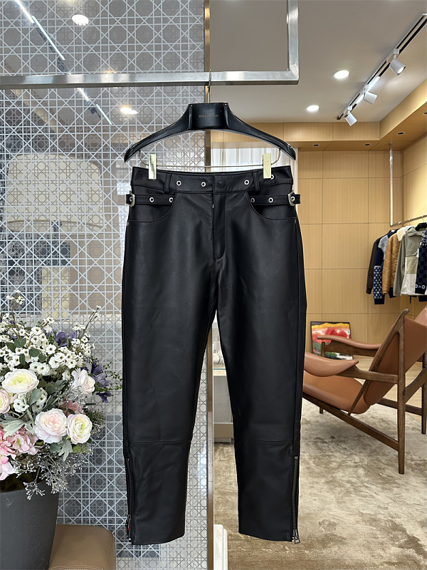 Motorcycle Straight Leather Pants 3