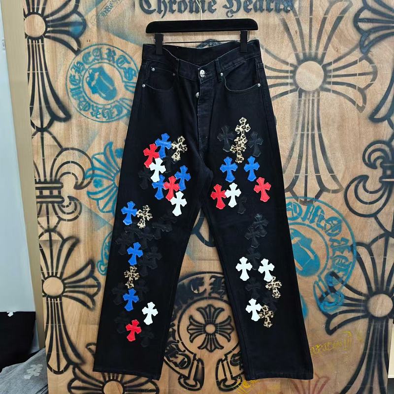 Red Blue Black White Leopard Cross T-Shirt · 6