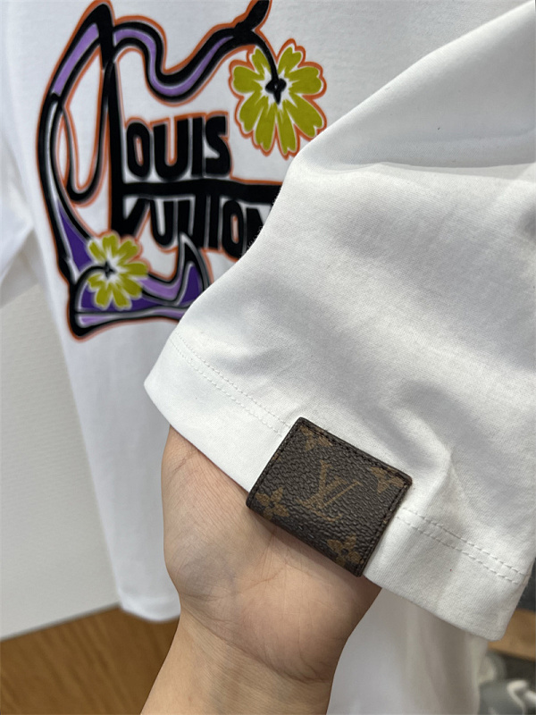 Floral Print Sleeve Leather Tag T-Shirt · 3