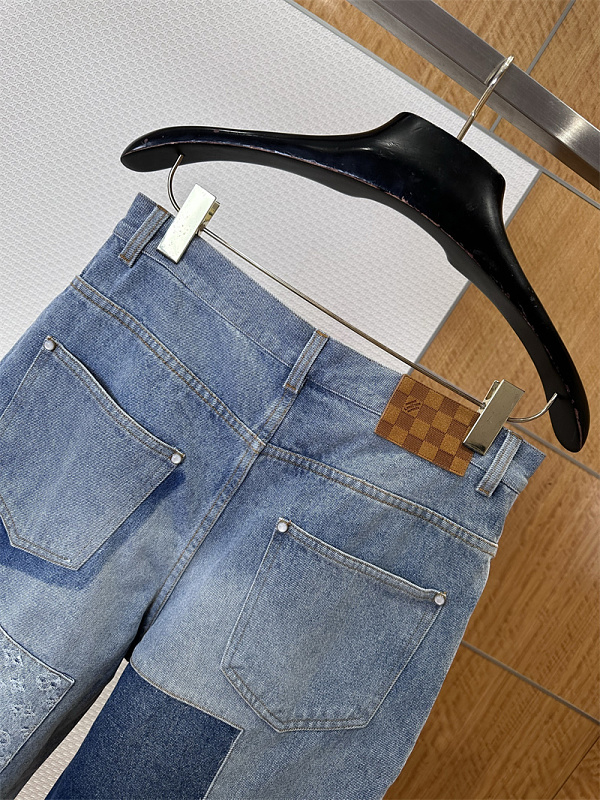 Patchwork Monogram Straight Denim Jeans · 5