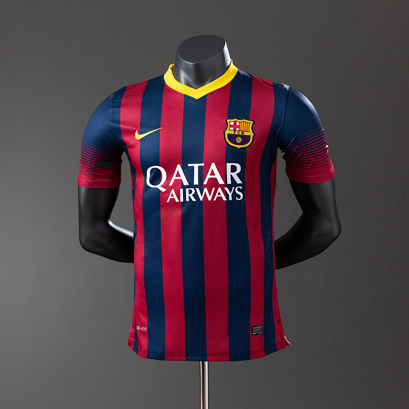 wanban-Barcelona 13/14 Home Player Version Retro Jersey · 3