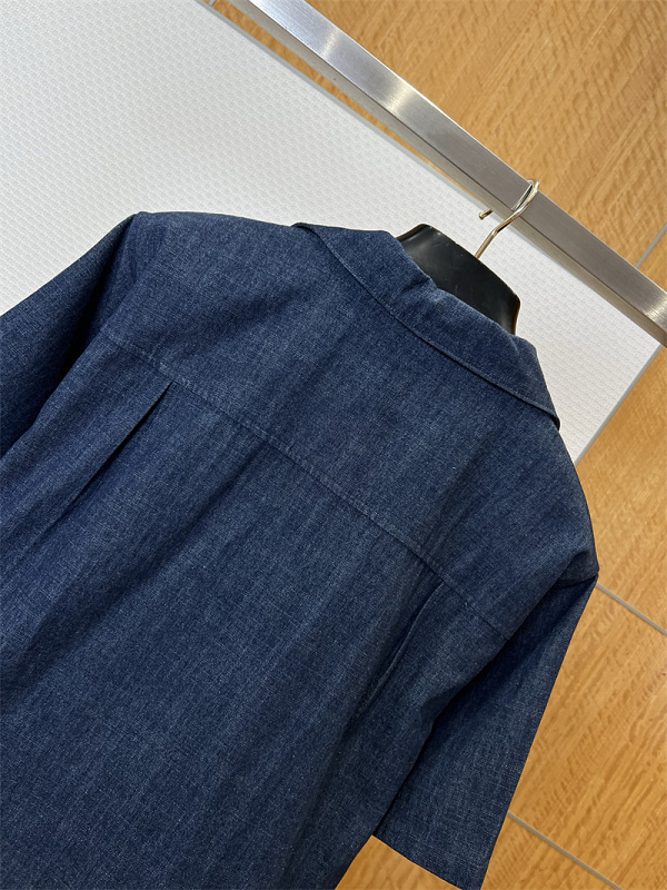 Washed Denim Short Sleeve Shirt · 5