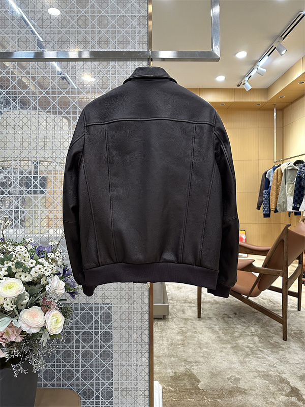 Classic Pocket Lapel Leather Jacket · 2