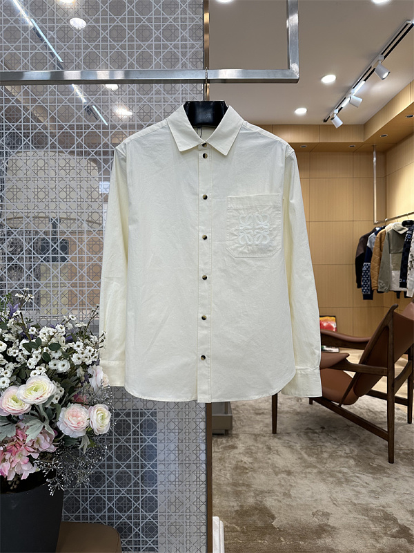 Embroidered Logo Relaxed Long Sleeve Shirt 12