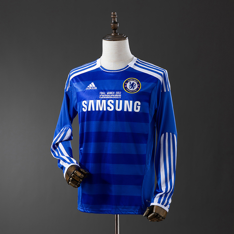 wanban-Chelsea 2011/12 Home Uefa Champions League Long Sleeve Retro Jersey 2