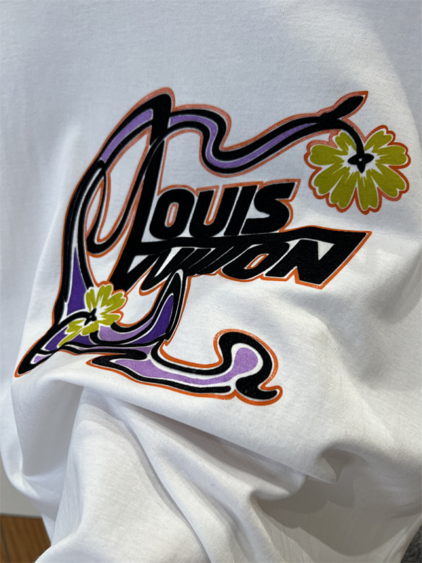 Floral Print Sleeve Leather Tag T-Shirt · 6