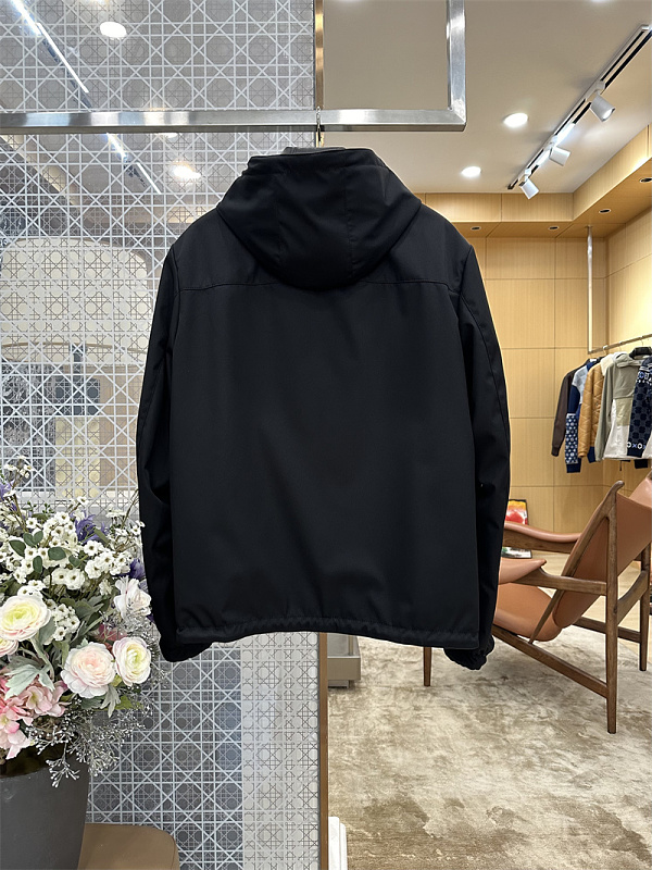 Triangle Badge Reversible Leather Hoodie 2
