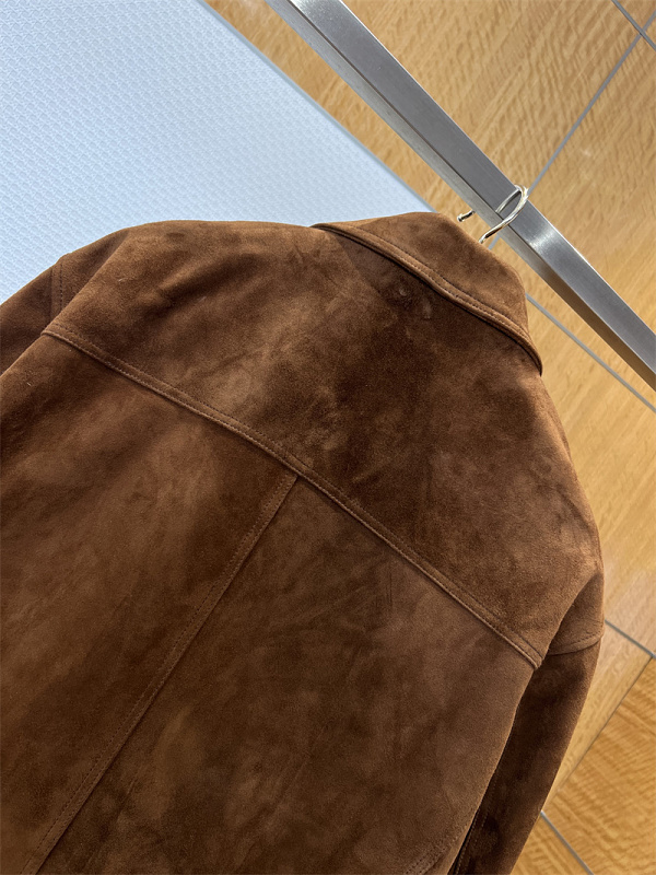 Suede Polo Pocket Button Leather Jacket · 5