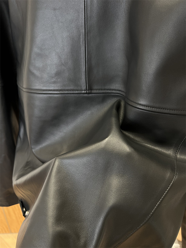 Stand Collar Zip Luxury Leather Jacket · 2