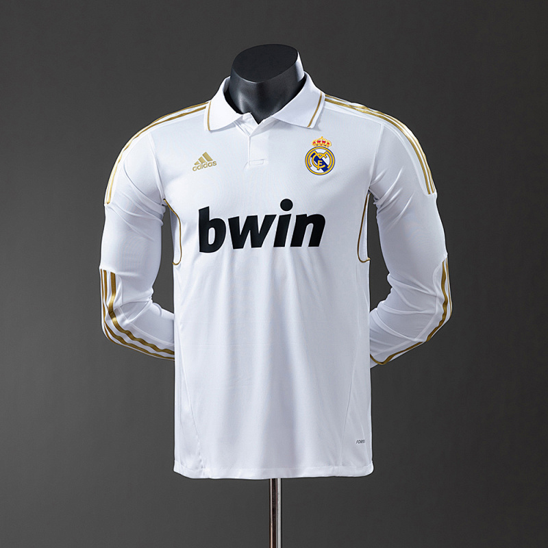 wanban-Real Madrid 11/12 Home Long Sleeve Player Version Retro Jersey · 2
