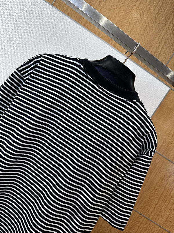 Black & White Striped Short Sleeve T-Shirt · 5