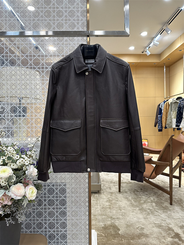 Classic Pocket Lapel Leather Jacket · 3
