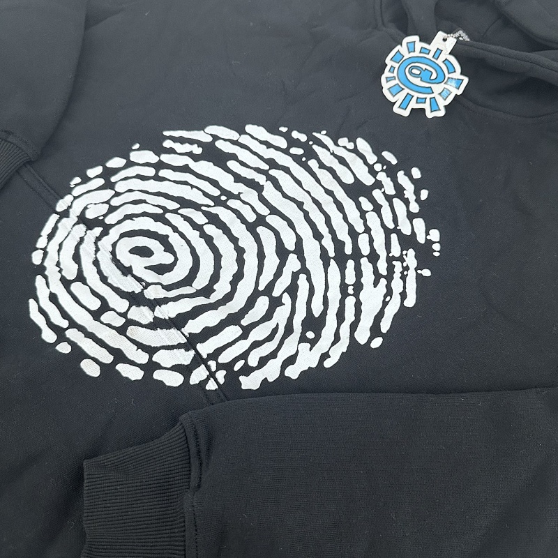 Finger Print Hoodie Black 4