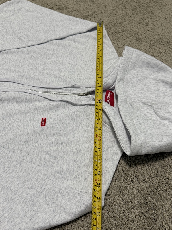 Grey/Black Sup Small Box Zip-Up Hooded Sweatshirt 9