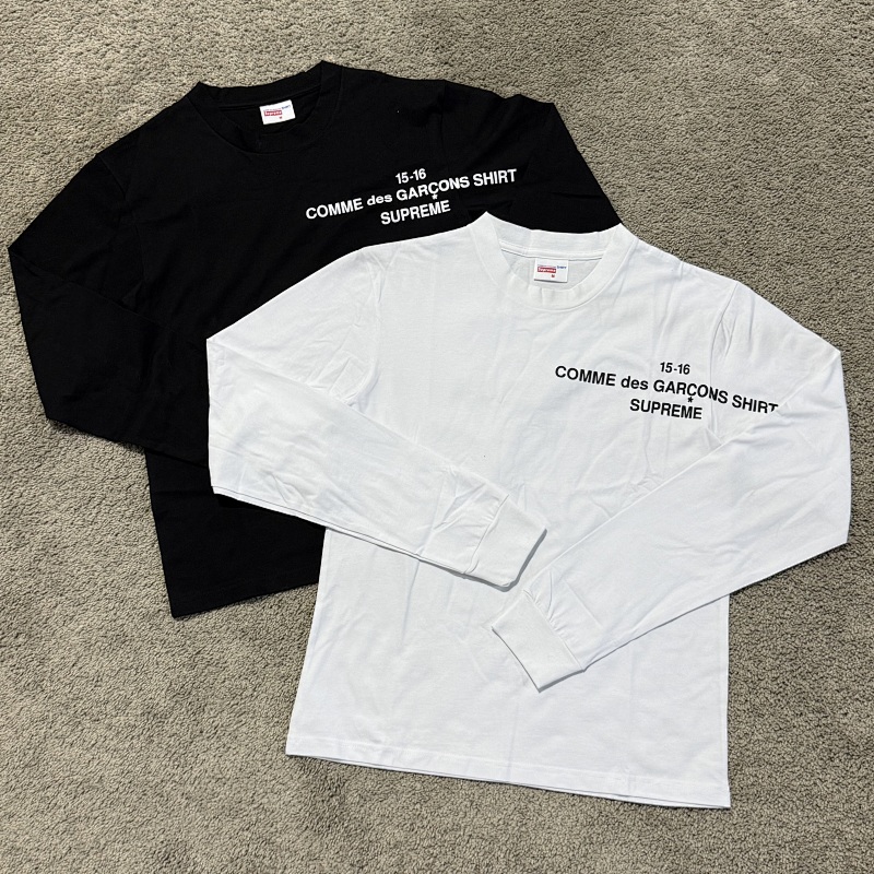 Sup CDG Long Sleeve Tee Black/White[size One Up Pls] 7