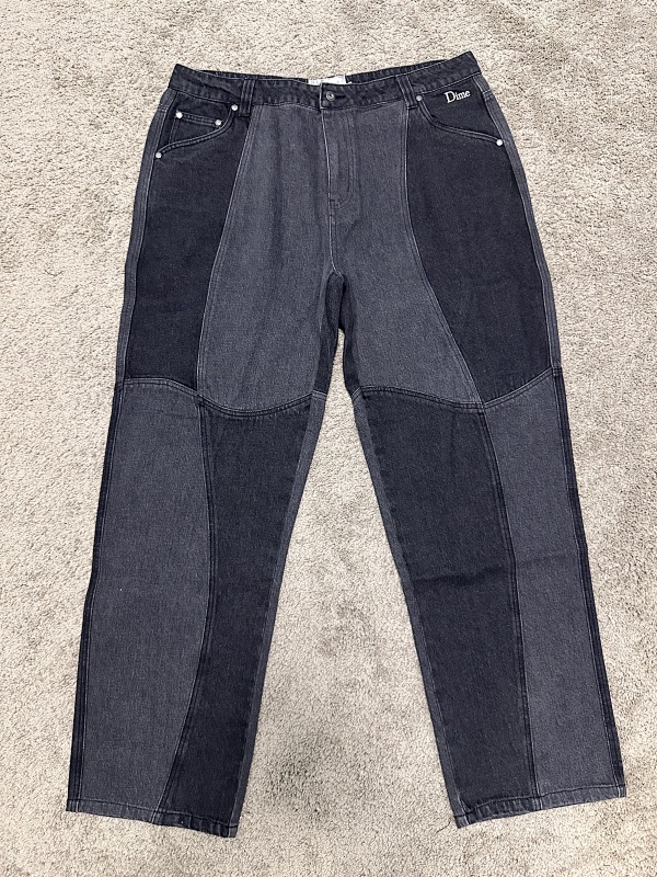 D*me Black Gray Stitch Jeans 10