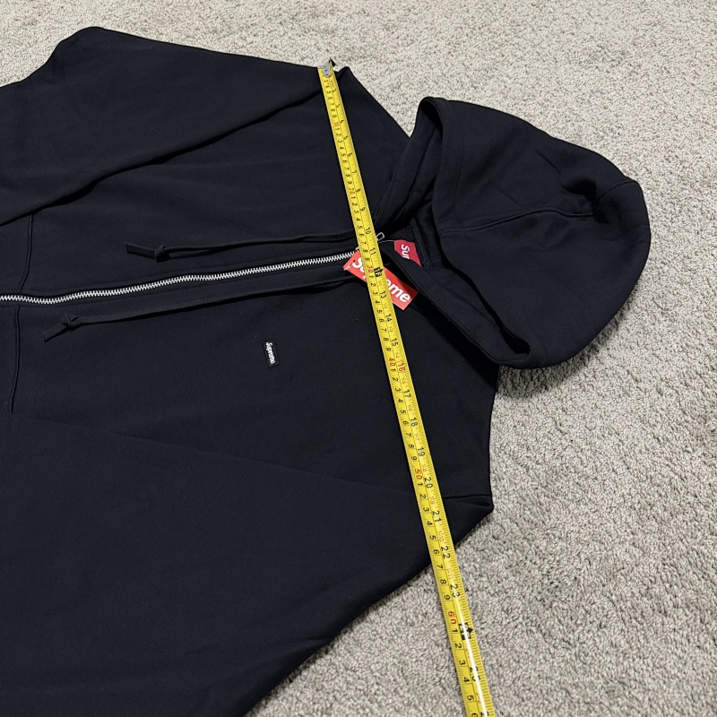 Grey/Black Sup Small Box Zip-Up Hooded Sweatshirt