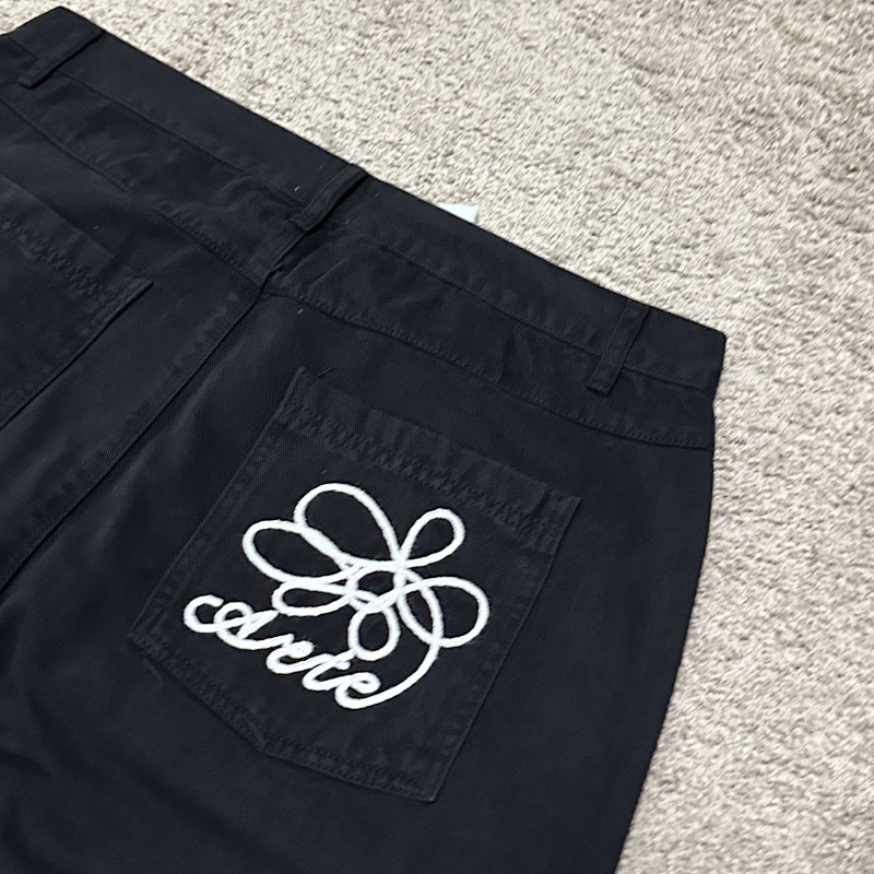Ate Embroidered Pocket Denim Pants