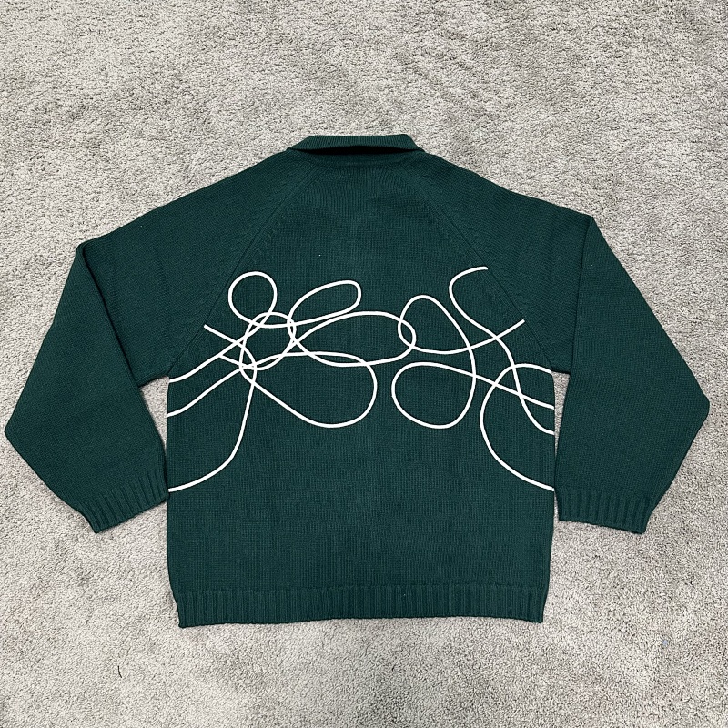 Ate Cardigan Flower Round Knit Green