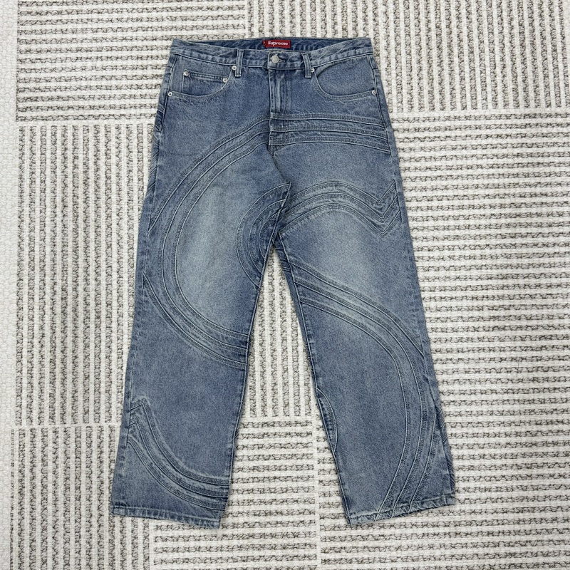 Supreme S Logo Loose Fit Denim 'Washed Blue'