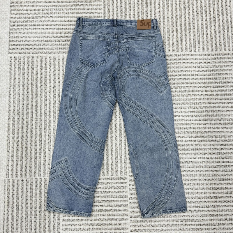 Supreme S Logo Loose Fit Denim 'Washed Blue' 10