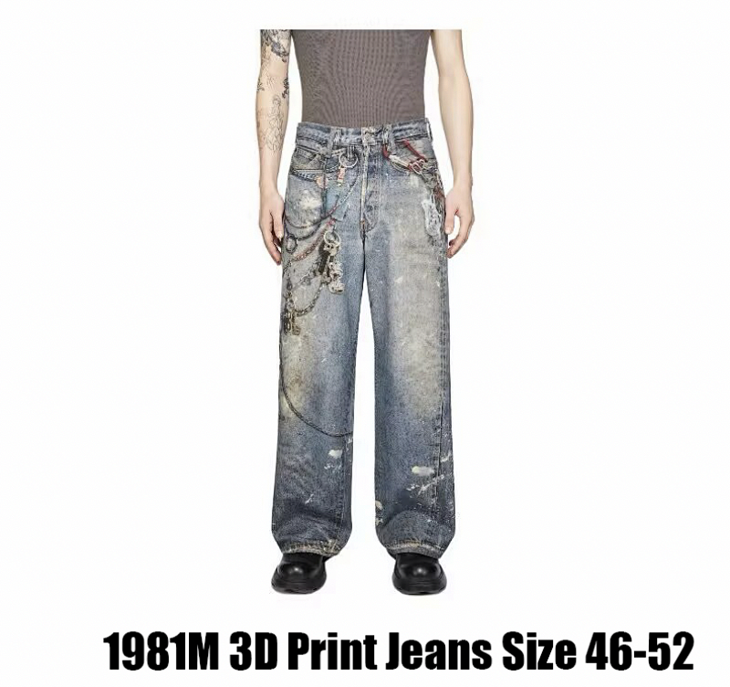 [ ⮕ ] Ac*e 1981M 3D Print Baggy Jeans 12