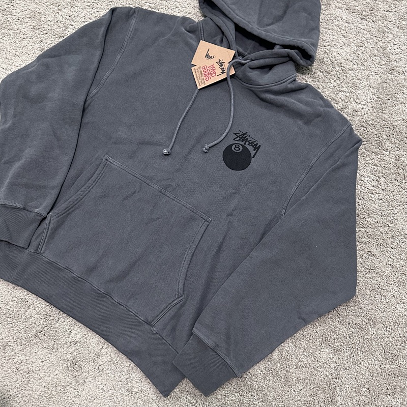 Stu 8Ball Pig. Dyed Hoodie Black 3