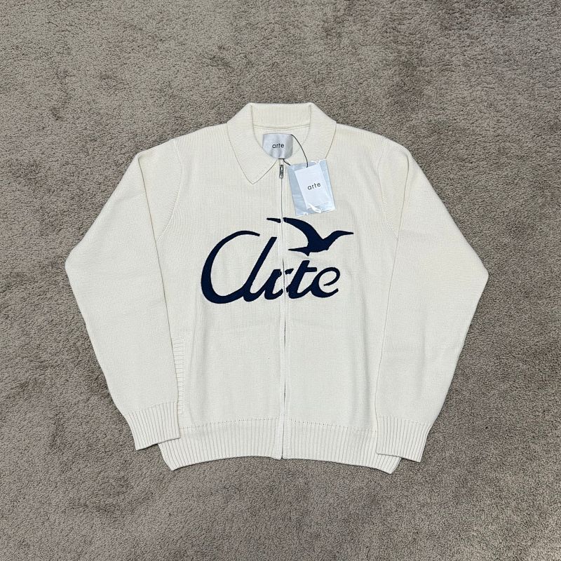 A*te Bird Zip Up Knit Cream 5