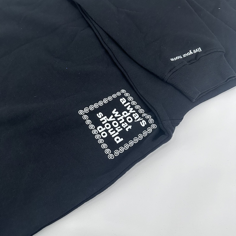 Finger Print Hoodie Black