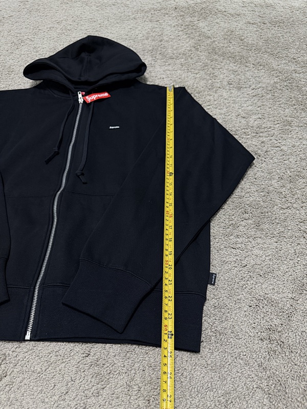 Grey/Black Sup Small Box Zip-Up Hooded Sweatshirt 7